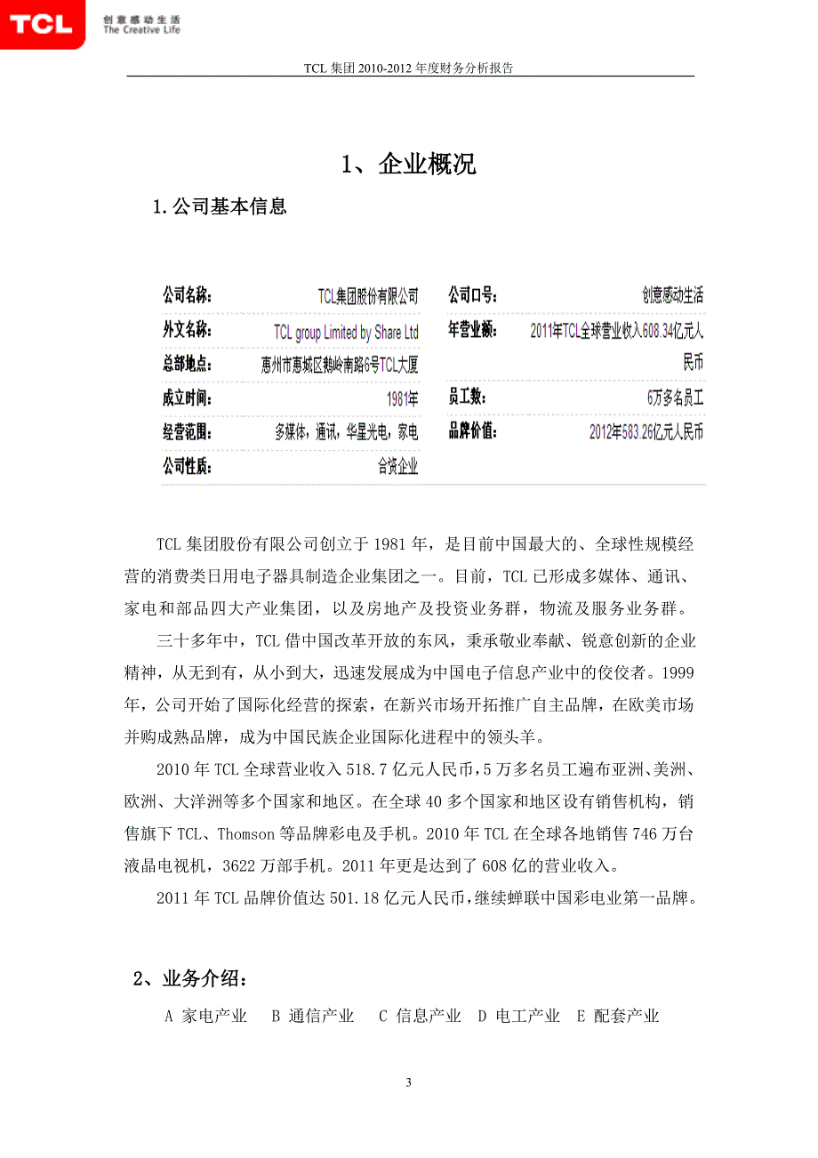 TCL集团财务分析报告_第3页