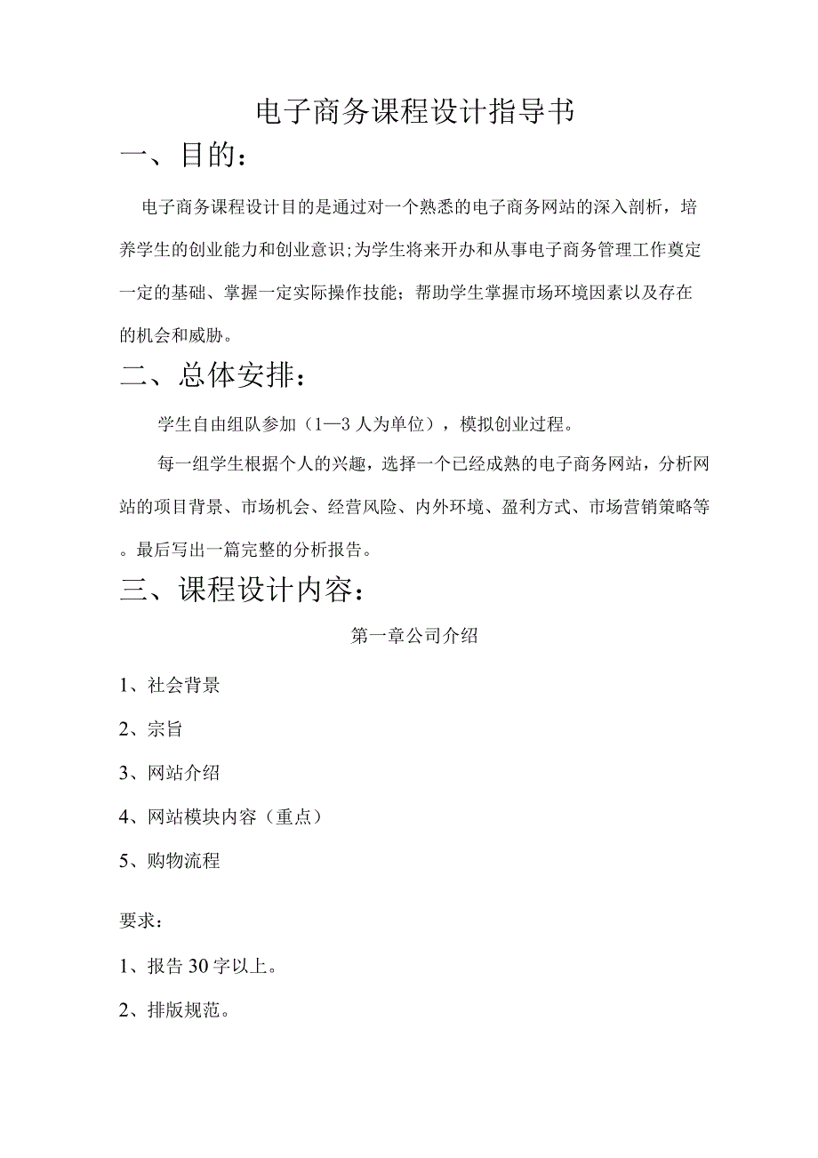 电子商务课程设计指导书.docx_第1页