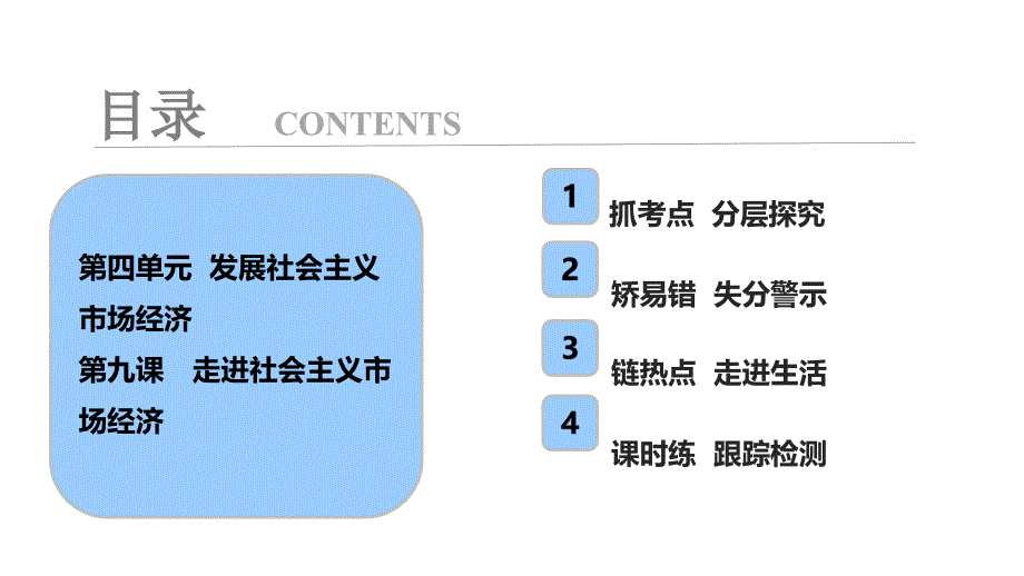 第一部分第四单元第九课　走进社会主义市场经济_第1页