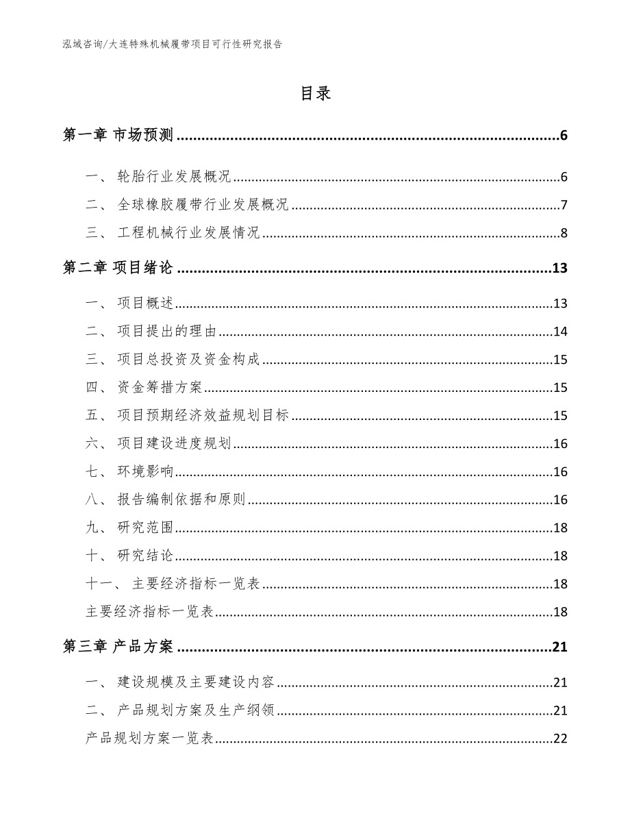 大连特殊机械履带项目可行性研究报告_参考范文_第1页