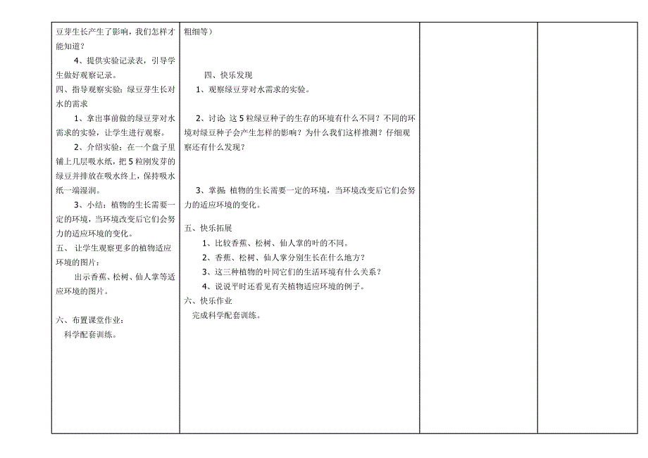 观察绿豆芽的生长备课记录薄_第3页