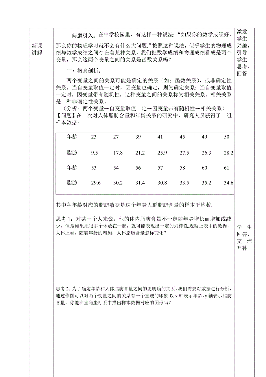 变量间的相关关系教学设计_第2页