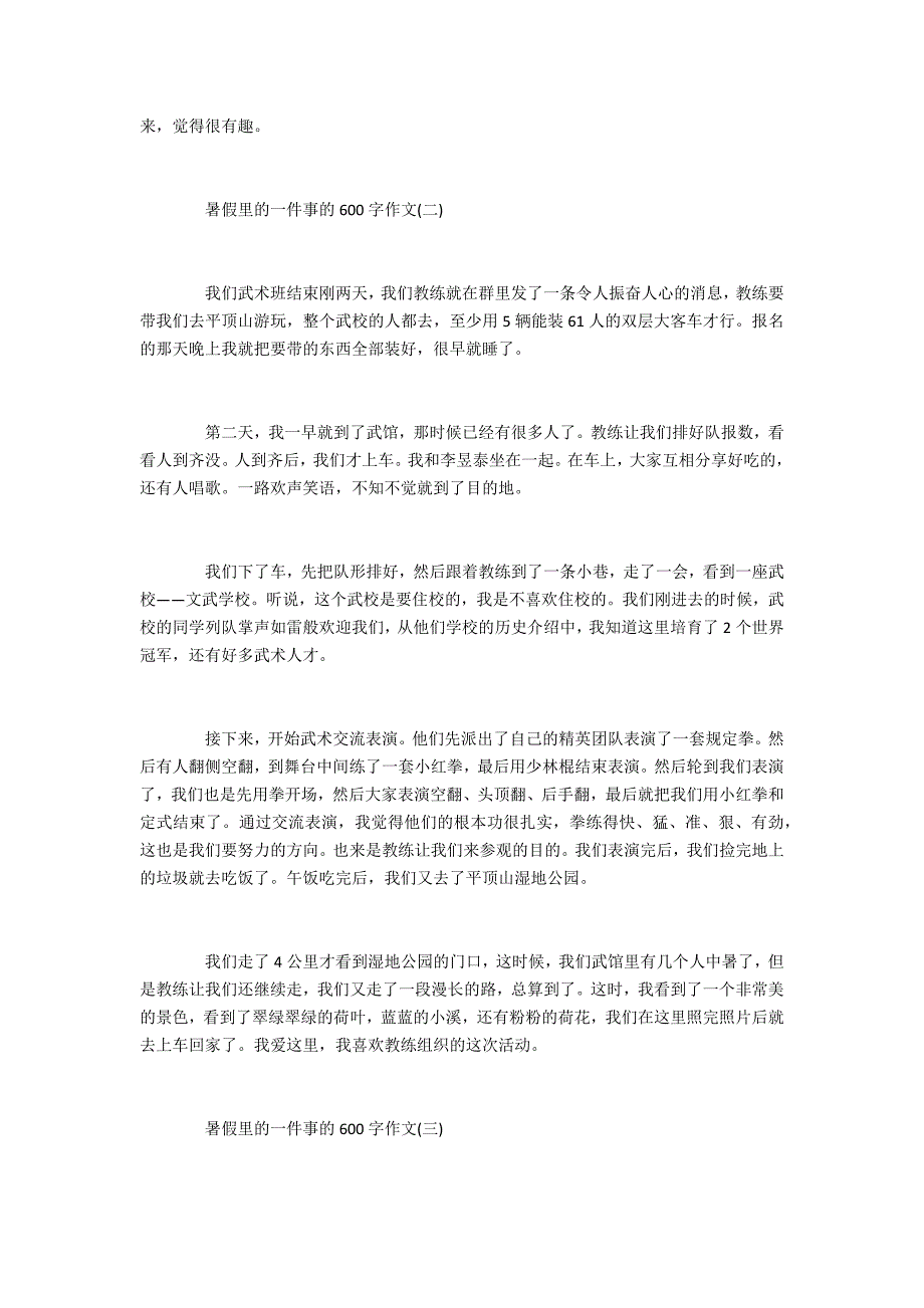 2022暑假里的一件事的600字800字作文优秀6篇 暑假里的一件事作文初中_第2页