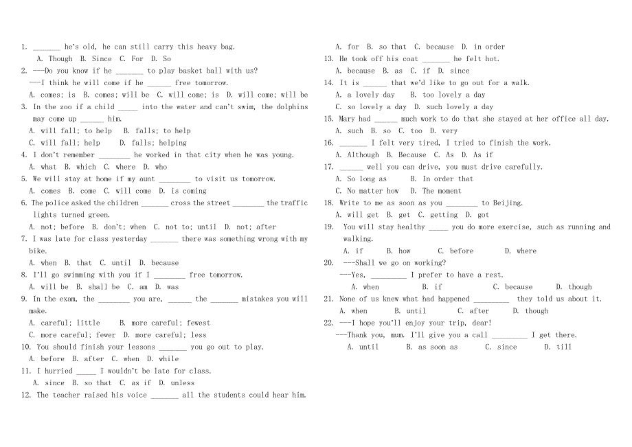 状语从句练习_第3页