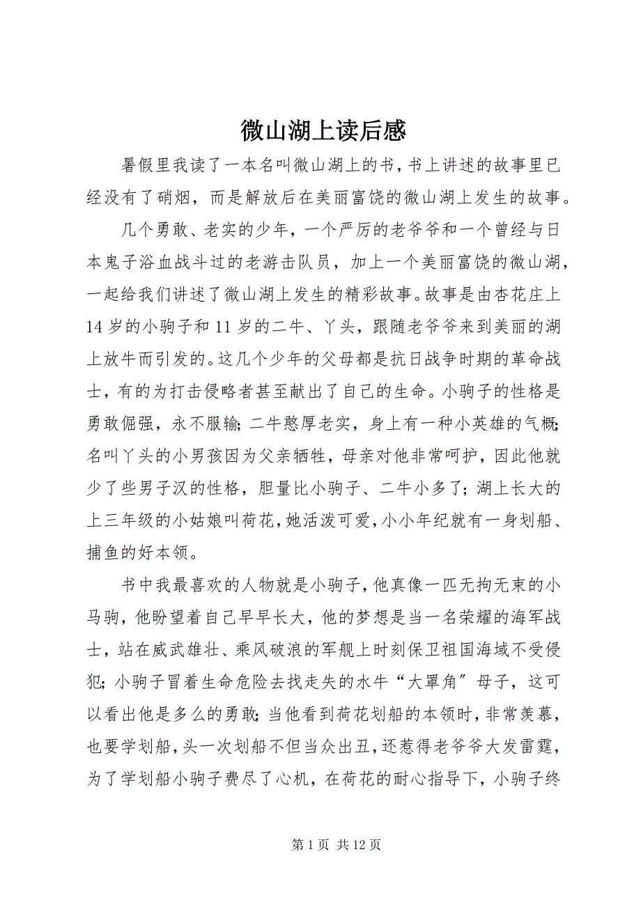 2023年微山湖上读后感.docx_第1页