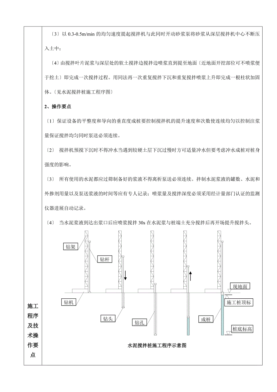 码头一期工程水泥搅拌桩技术交底_第4页