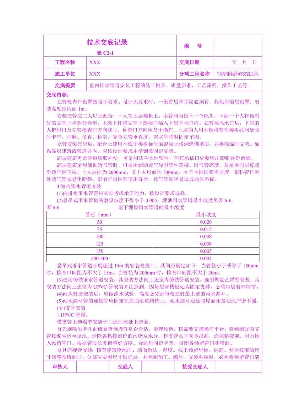 室内排水管道安装工程技术交底_第5页