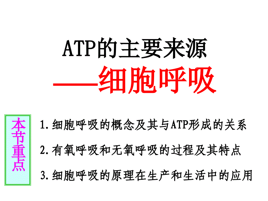 ATP的主要来源细胞呼吸_第1页