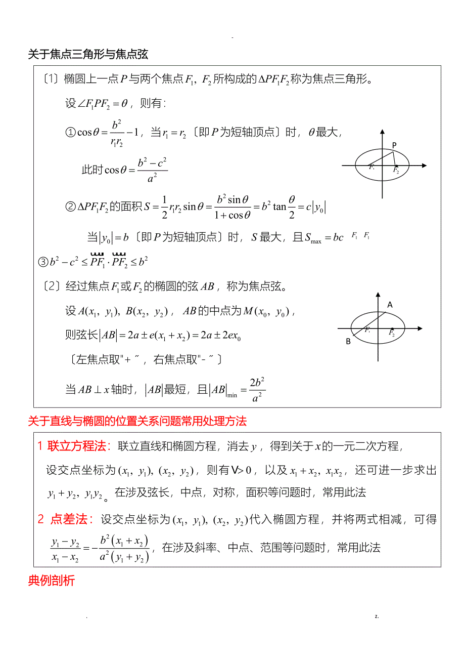 椭圆难题(包括答案)_第1页