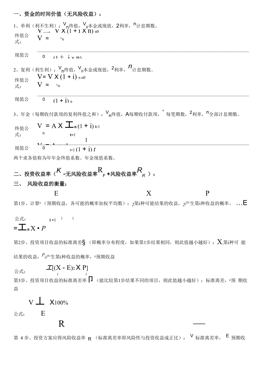 财务管理学常用公式_第1页