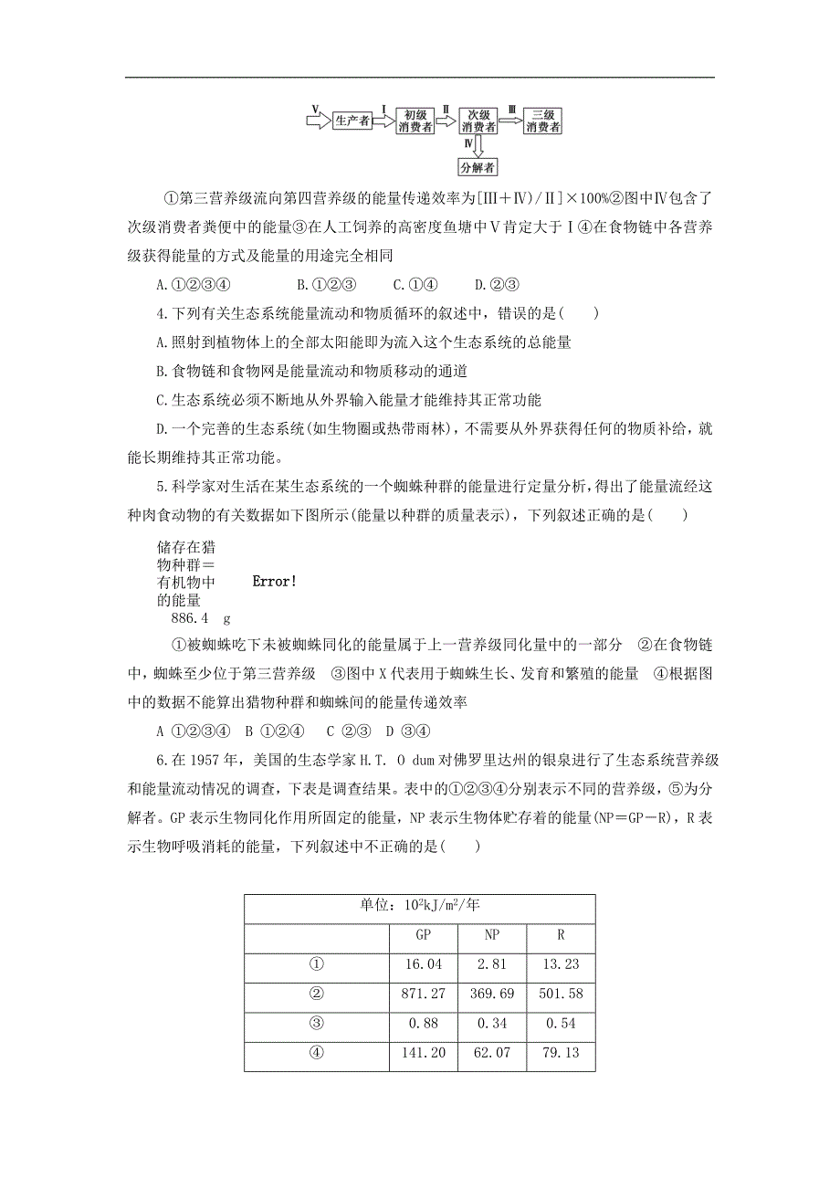 高中生物章末达标验收五生态系统人类与环境含解析浙科版必修3_第2页