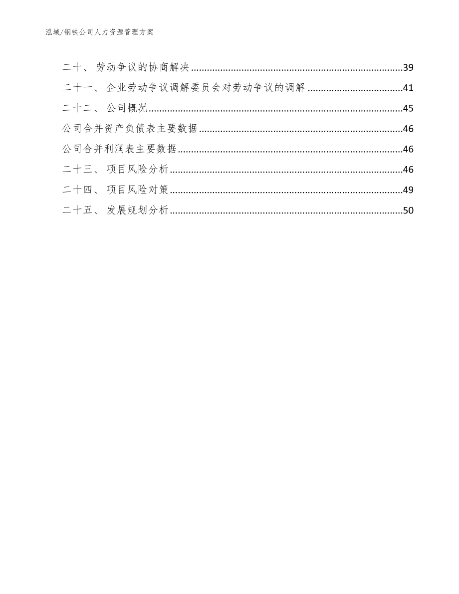 钢铁公司人力资源管理方案（范文）_第2页