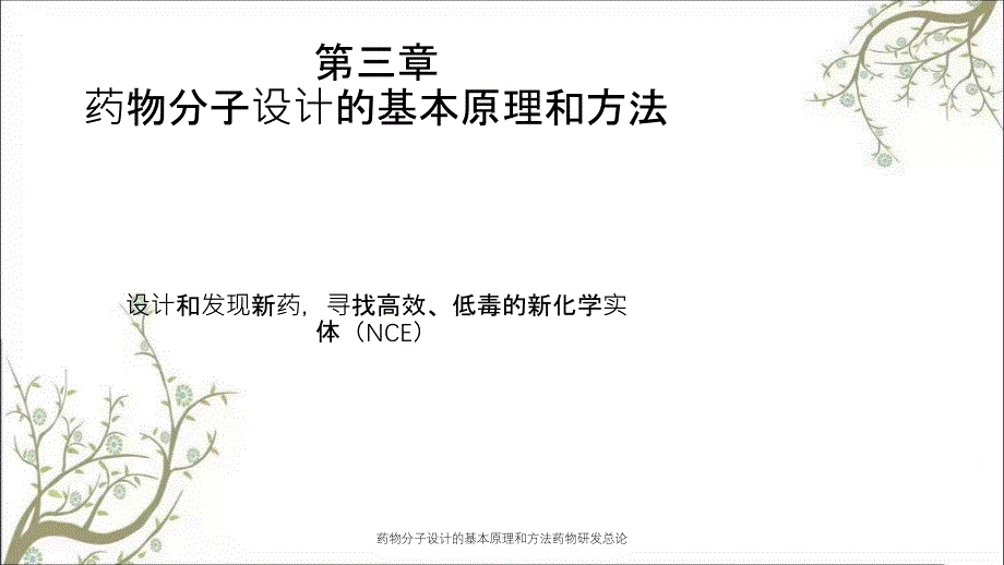 药物分子设计的基本原理和方法药物研发总论课件_第1页