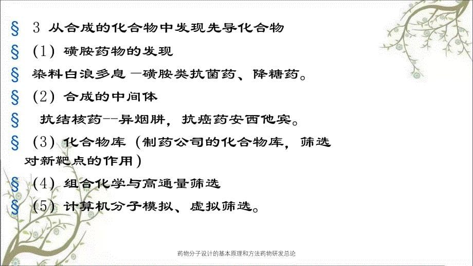 药物分子设计的基本原理和方法药物研发总论课件_第5页