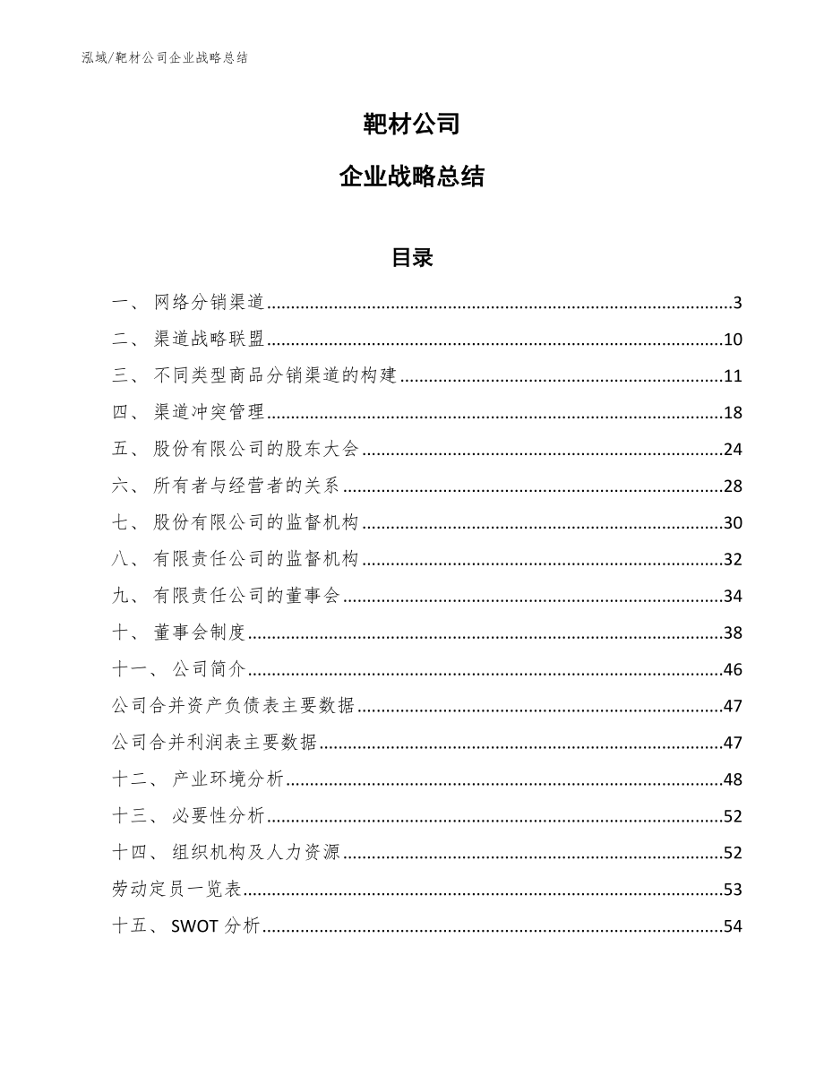 靶材公司企业战略总结_第1页