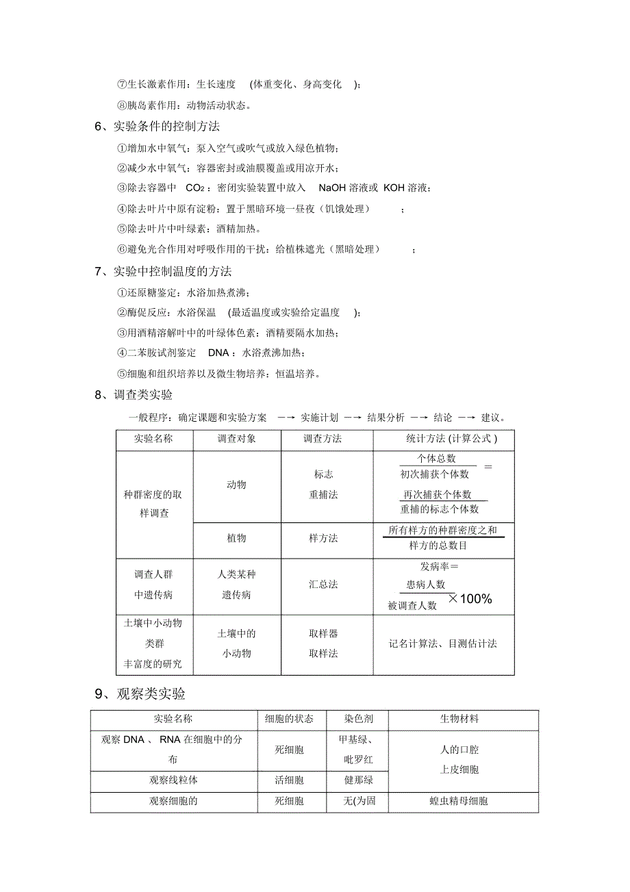 高中生物实验归纳_第3页