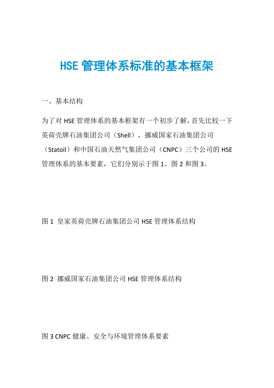 HSE管理体系标准的基本框架_第1页