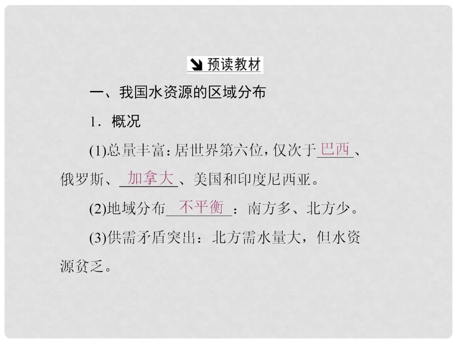 高中地理 第三单元 区域资源、环境与可持续发展 第三节 资源的跨区域调配——以南水北调为例课件 鲁教版必修3_第2页