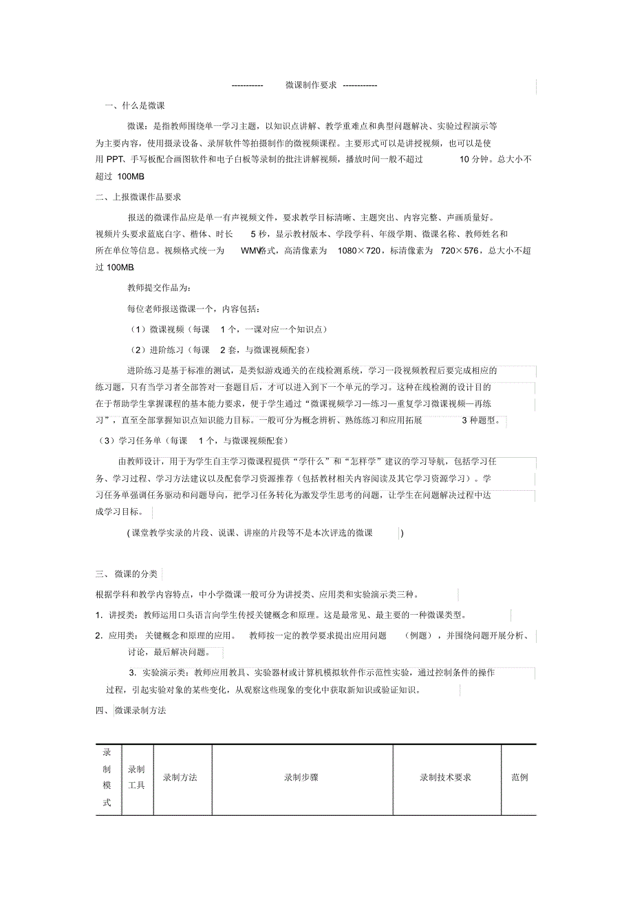 微课制作要求_第1页