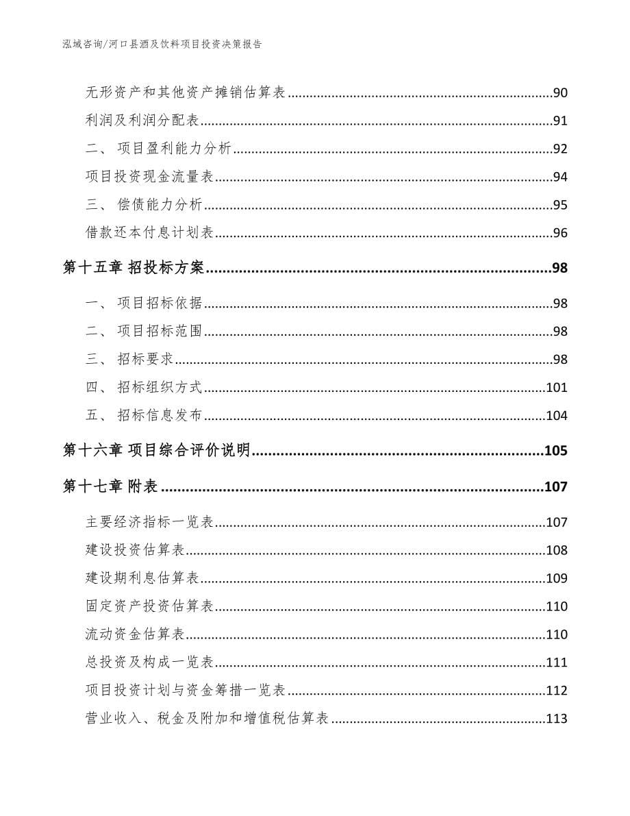 河口县酒及饮料项目投资决策报告_第5页