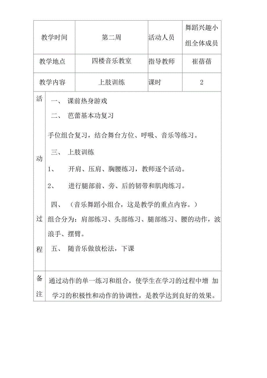 舞蹈兴趣小组活动记录表_第3页