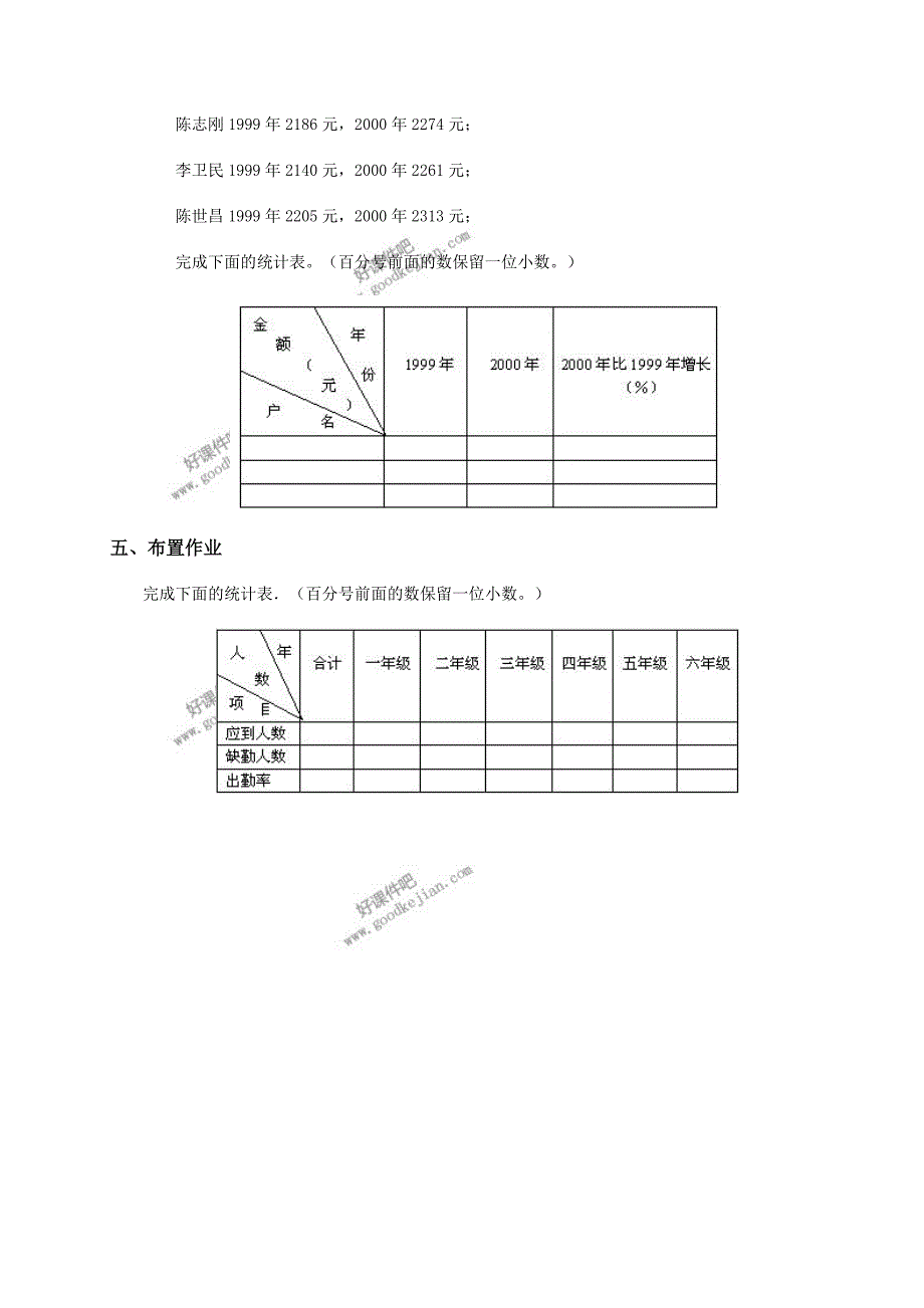 北京版六年级下册数学教案统计表_第4页