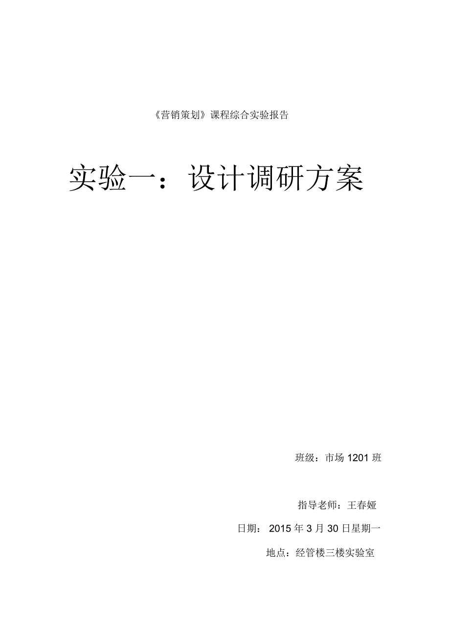 营销策划实验报告_第1页