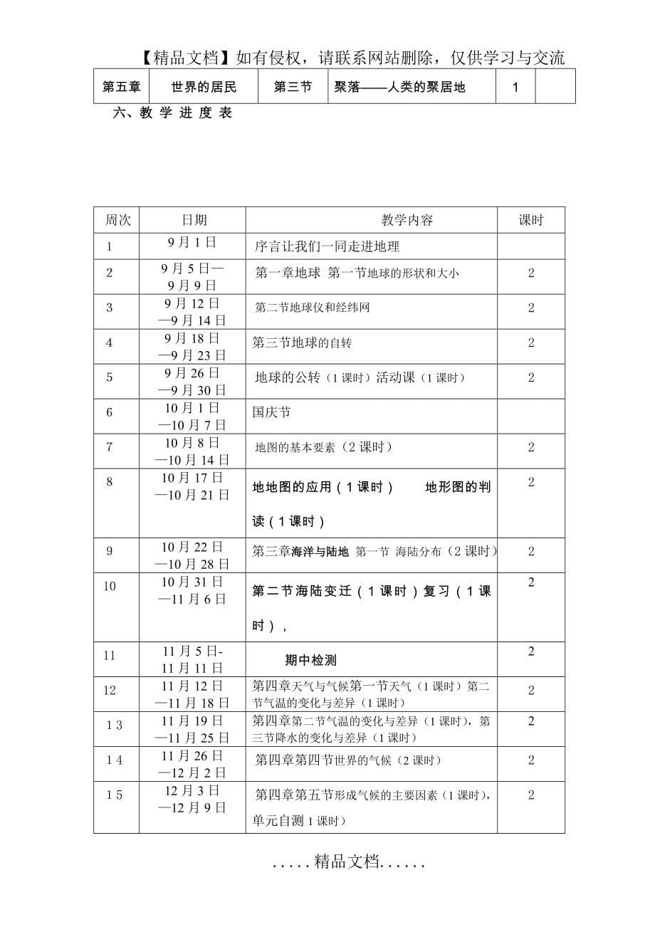 七年级上册(商务星球版)地理教案及教学计划_第5页