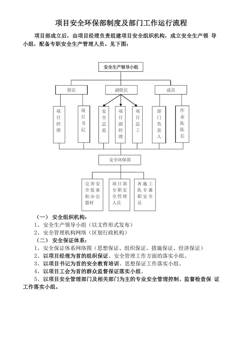 项目安全环保部部门工作流程_第1页