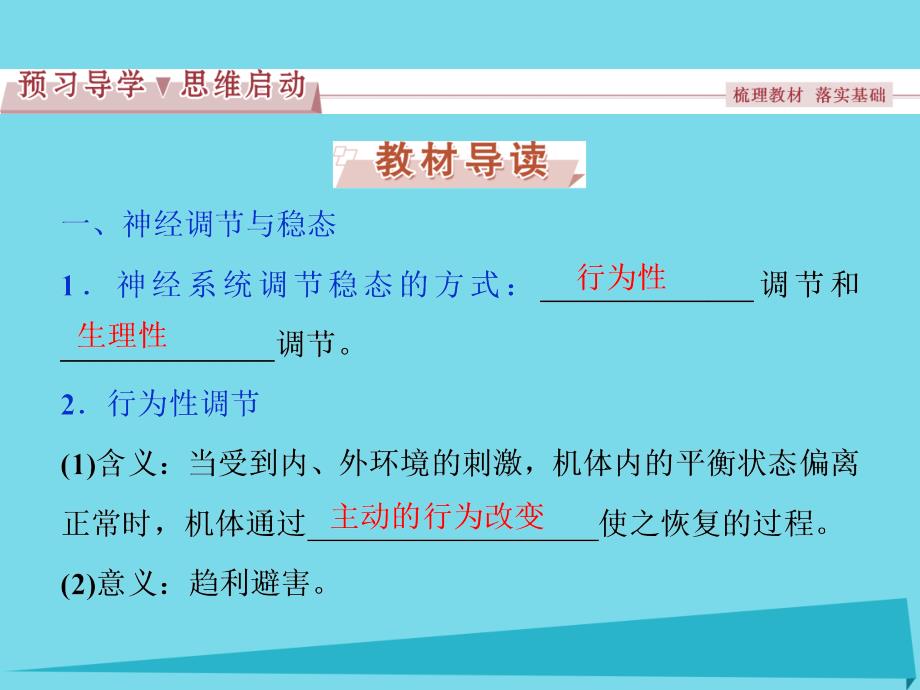 高中同步生物第3节人体生命活动的神经调节课时2神经调节与稳态脑的高级功能课件剖析_第3页