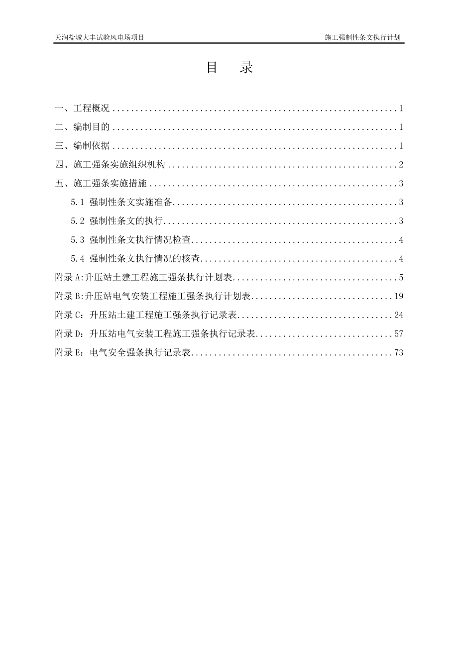 升压站施工强条执行计划_第1页