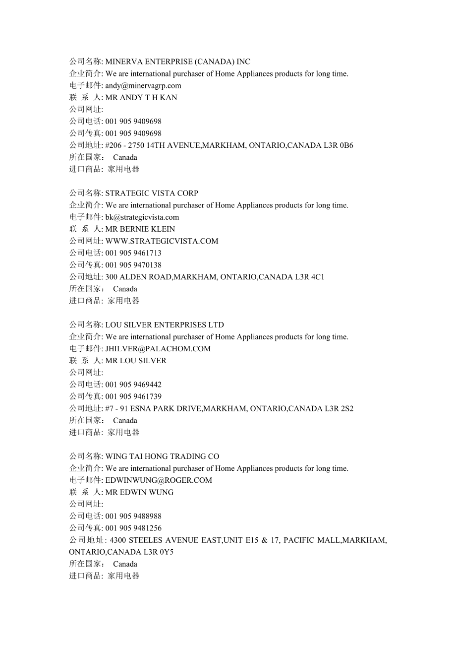 [工程科技]家用电器国外买家信息5.doc_第1页