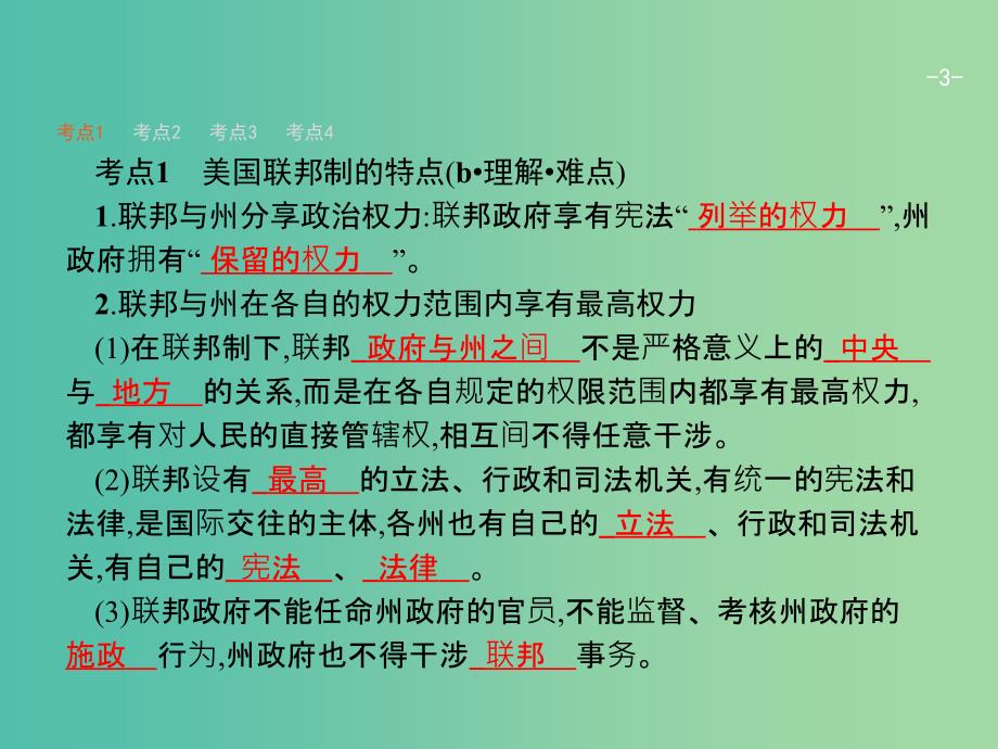 高考政治一轮复习39美国的联邦制与两党制课件新人教版.ppt_第3页