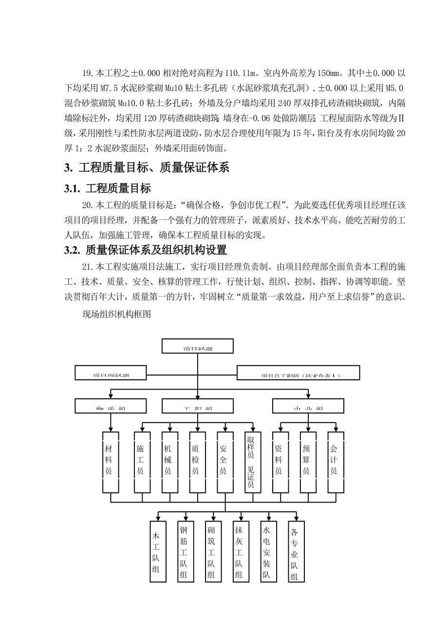 南宁市青秀山风景名胜旅游开发有限责任公司2号职工住宅楼施工组织设计(DOC 55页)_第5页