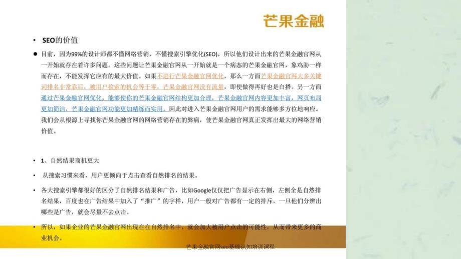 芒果金融官网seo基础认知培训课程_第4页