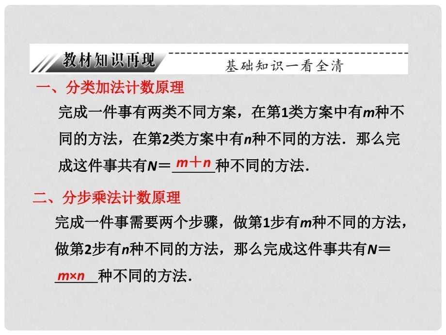 高考数学 第十章第一节分类加法计数原理与分步乘法计数原理课件 理 新人教A版_第5页