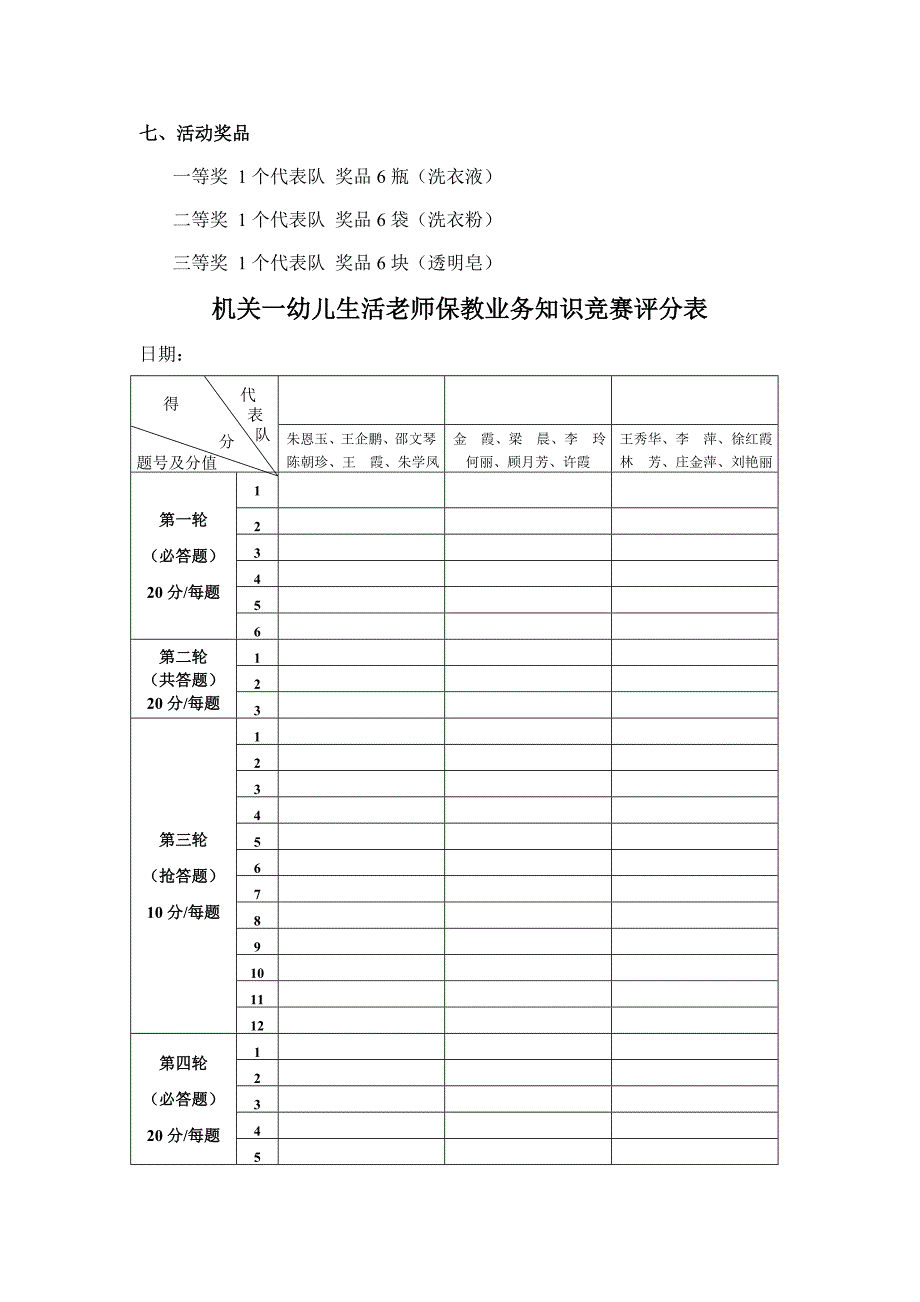 机关一幼生活老师保教业务知识竞赛活动方案_第2页