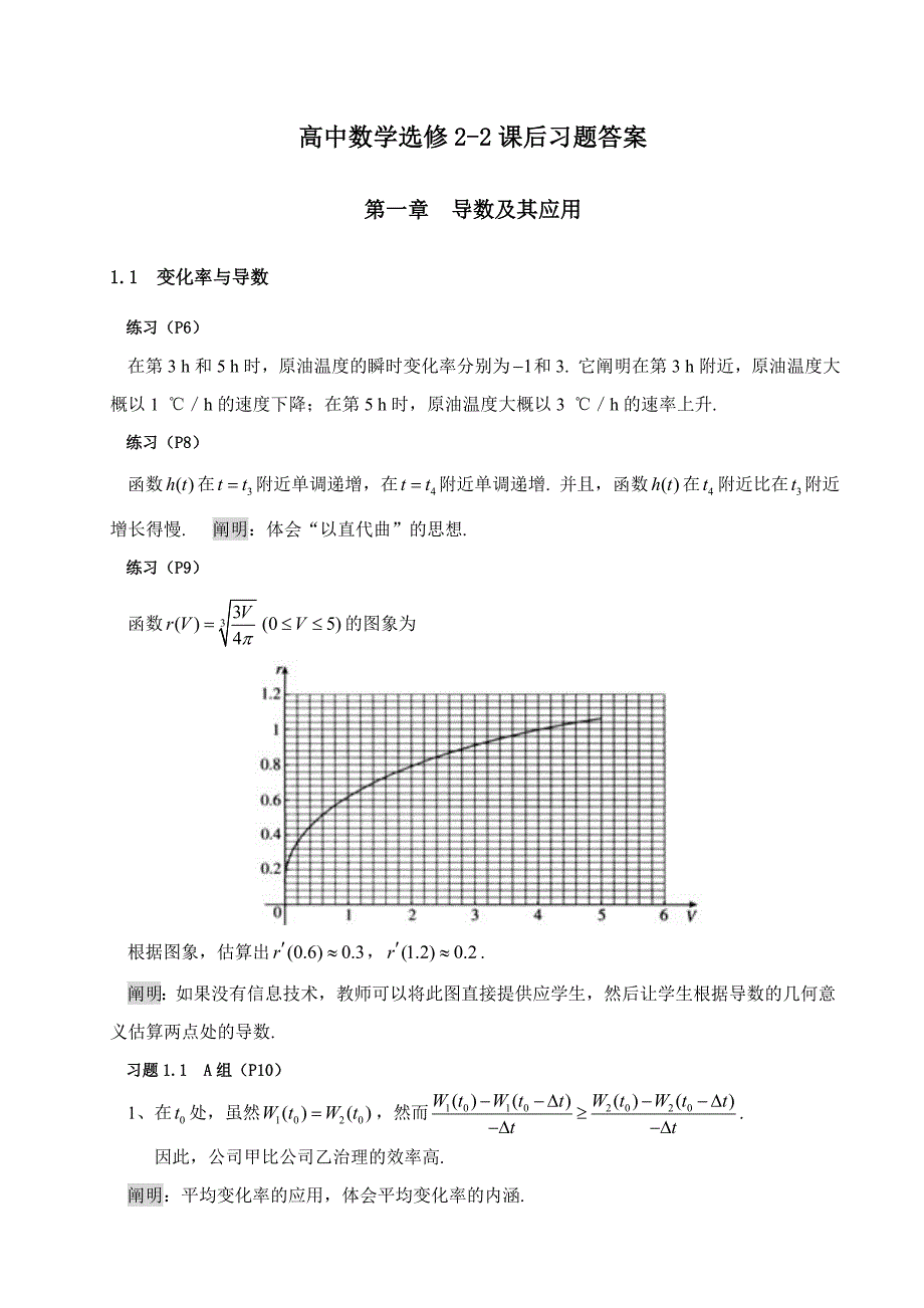 高中数学选修22课后习题答案人教版_第1页