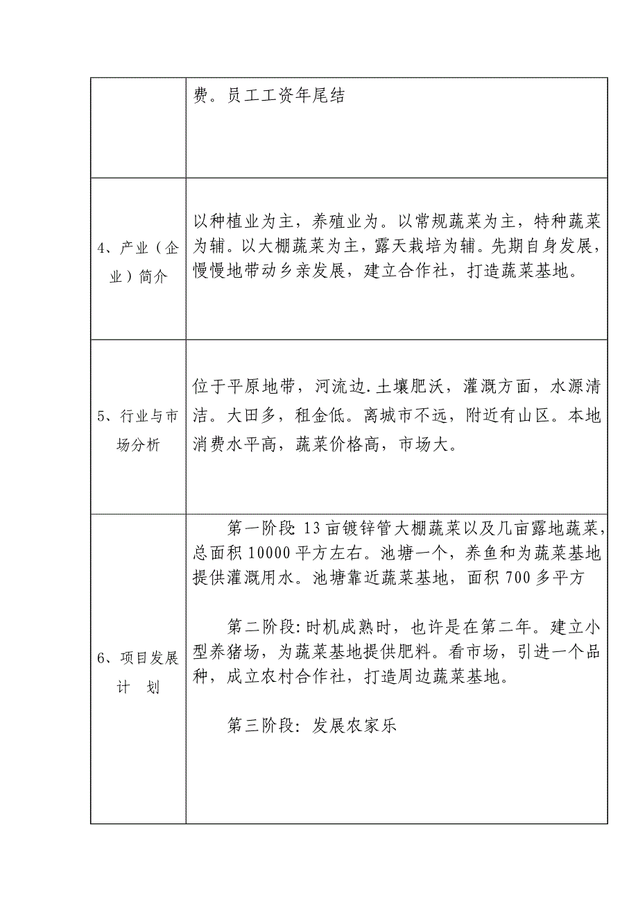 农民13亩大棚蔬菜创业计划书_第3页