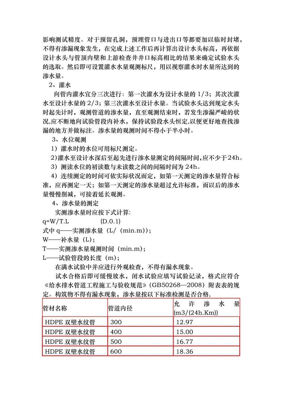 全场外网闭水试验施工方案_第5页