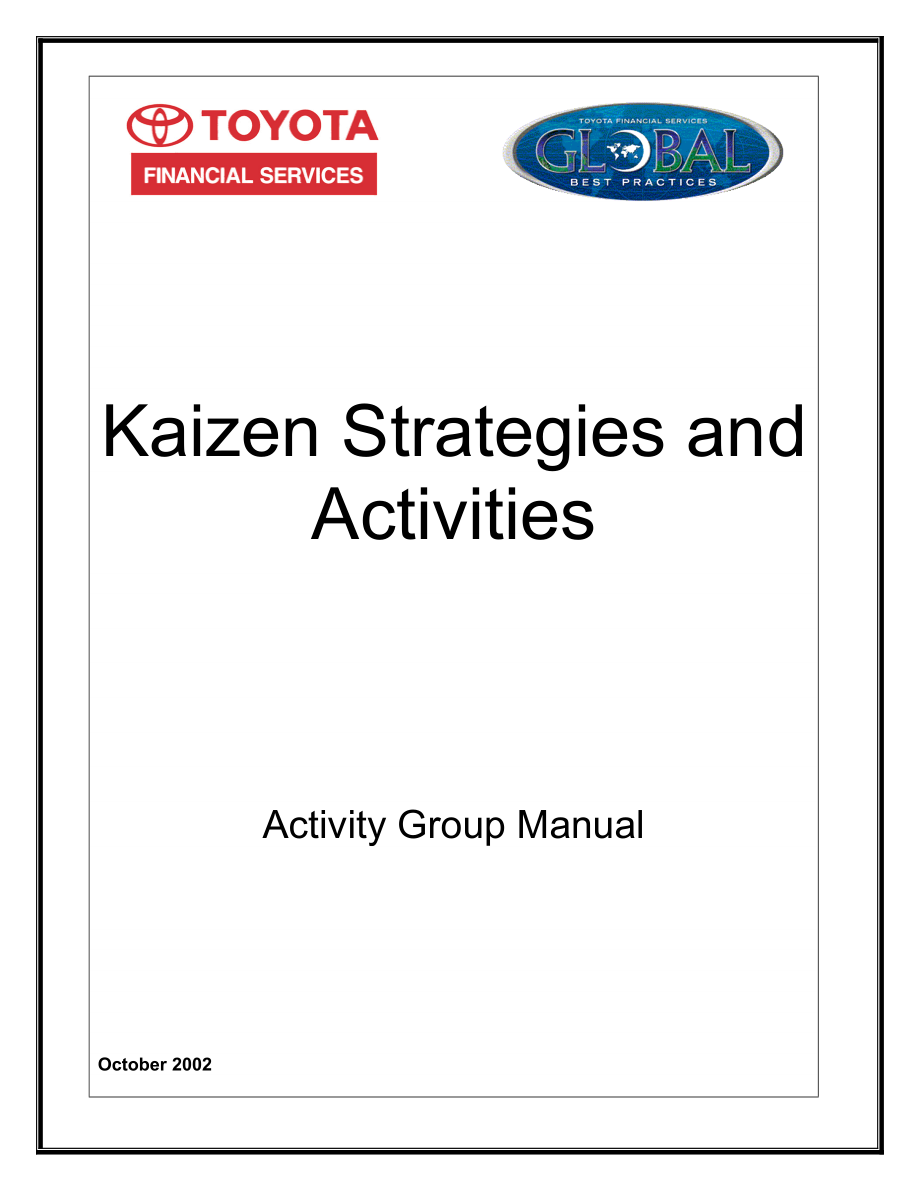 Kaizen Manual of Toyota Production System_第1页