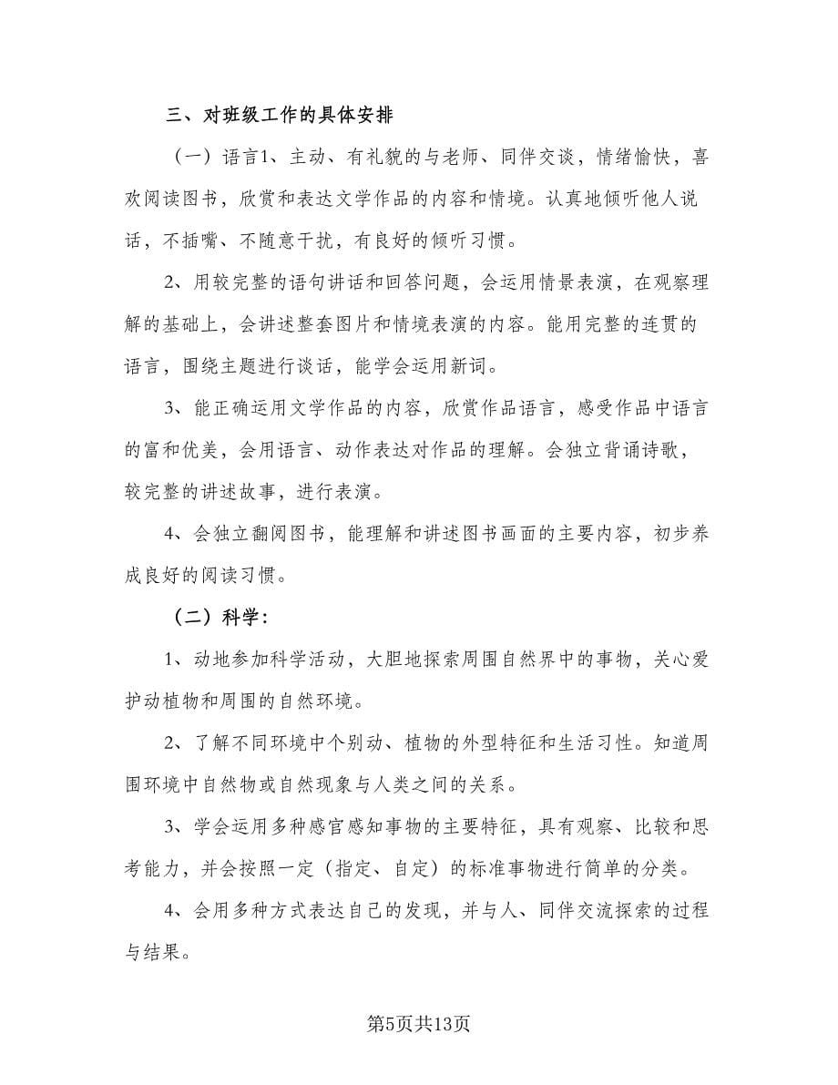 2023年大班教师个人工作计划范文（四篇）.doc_第5页