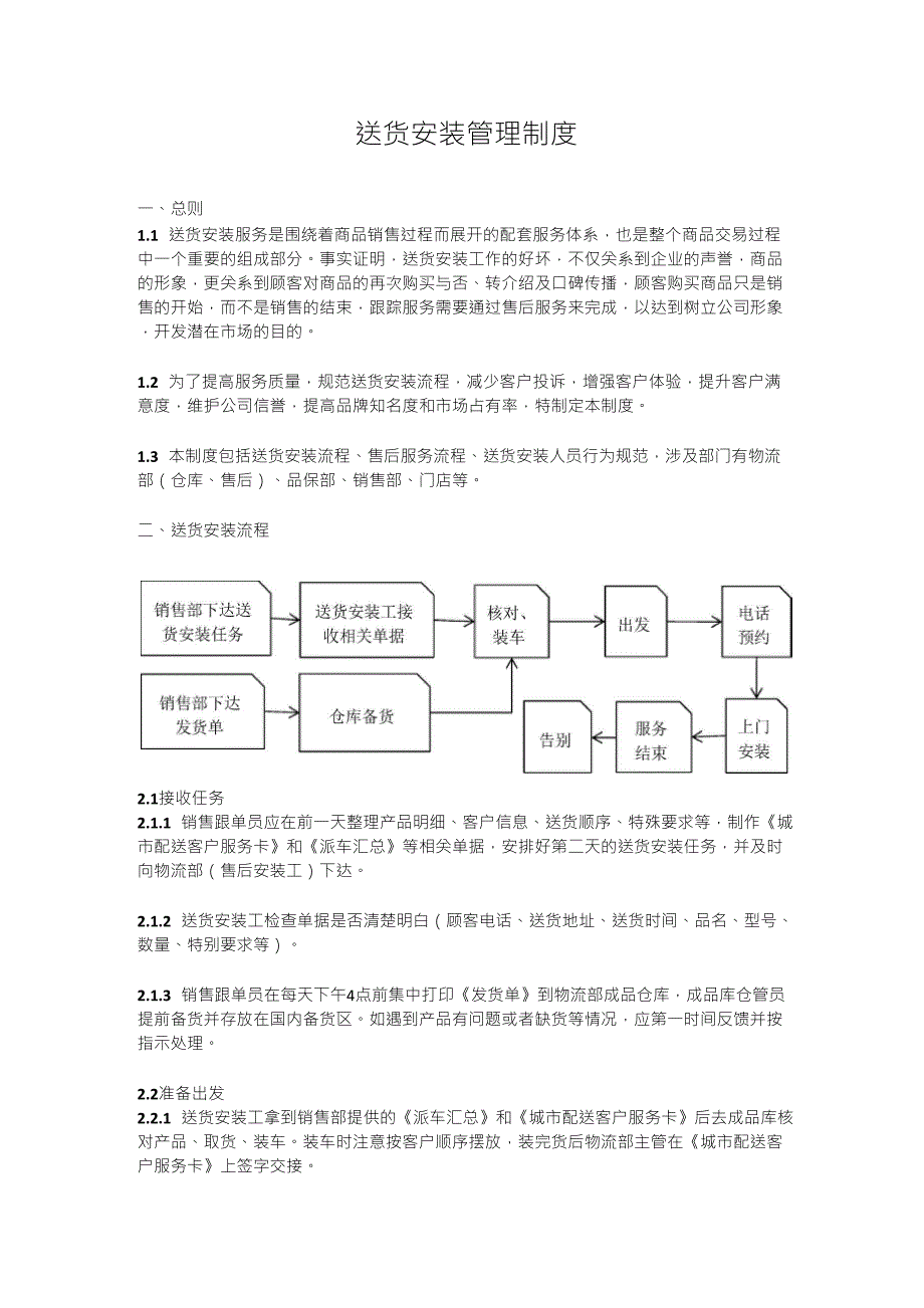 家具售后安装服务制度_第1页