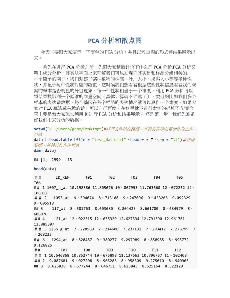 R语言作图之PCA作图和散点图_第1页