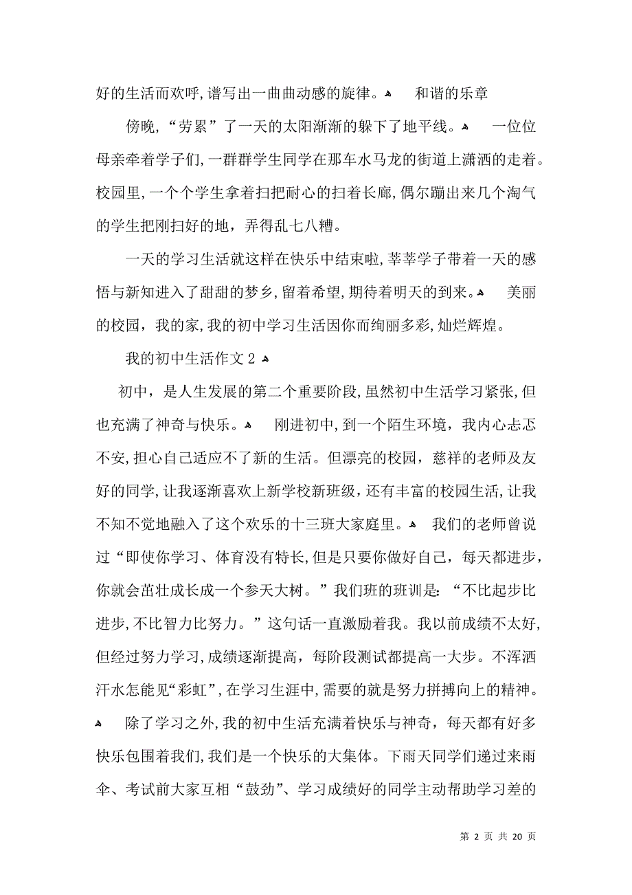 我的初中生活作文精_第2页