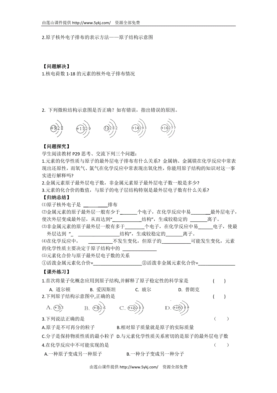 高一化学：15原子核外电子排布_第2页