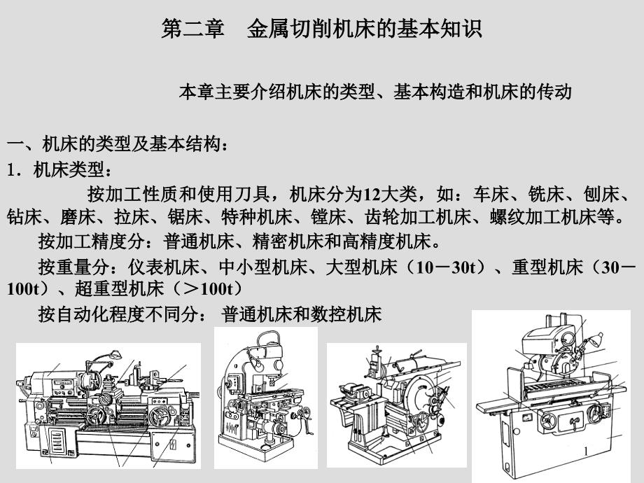 金属切削机床的基本知识PPT课件_第1页