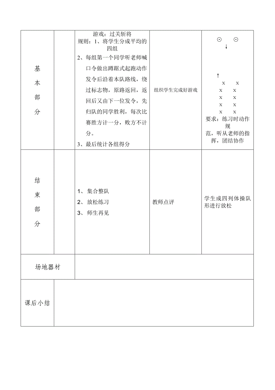 小学六年级蹲踞式起跑教案_第3页