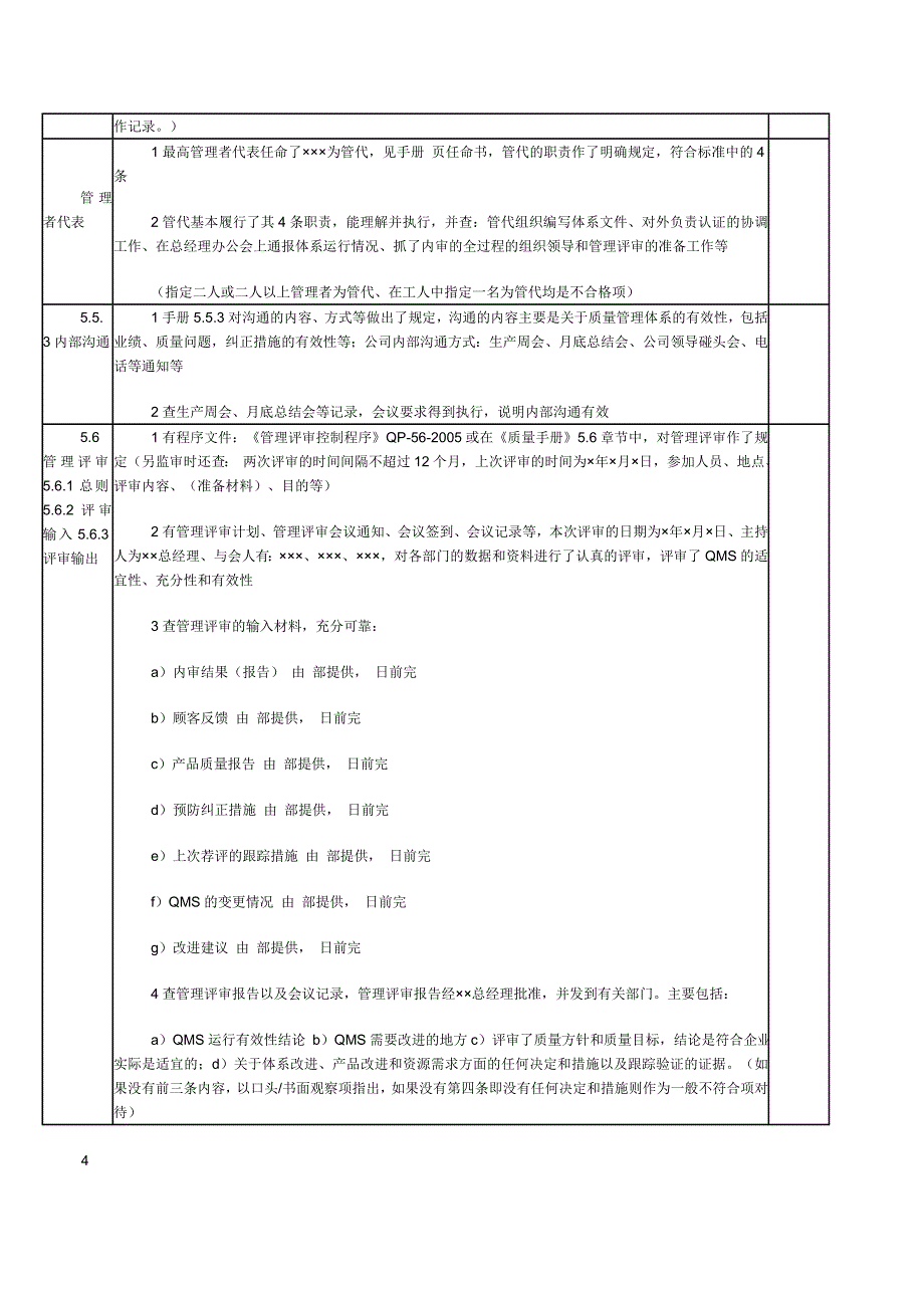 QMS现场审核检查清单及记录模板_第4页