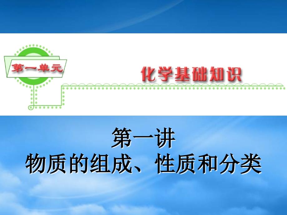 浙江省高三化学第1单元1讲物质的组成性质和分类复习课件新人教_第1页